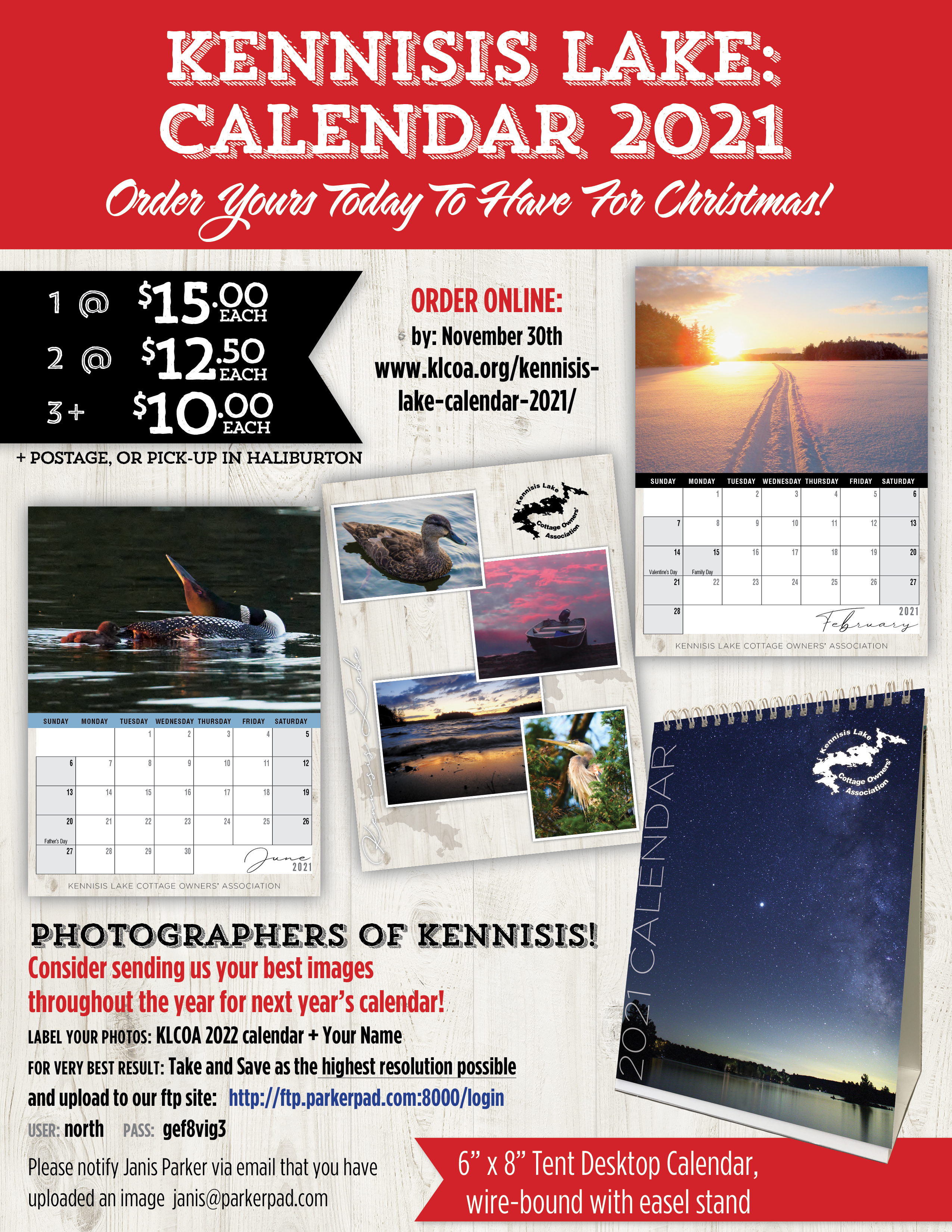 Kennisis Lake Calendar 2021